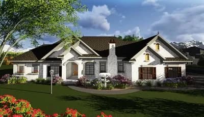 One Story European House Plan
