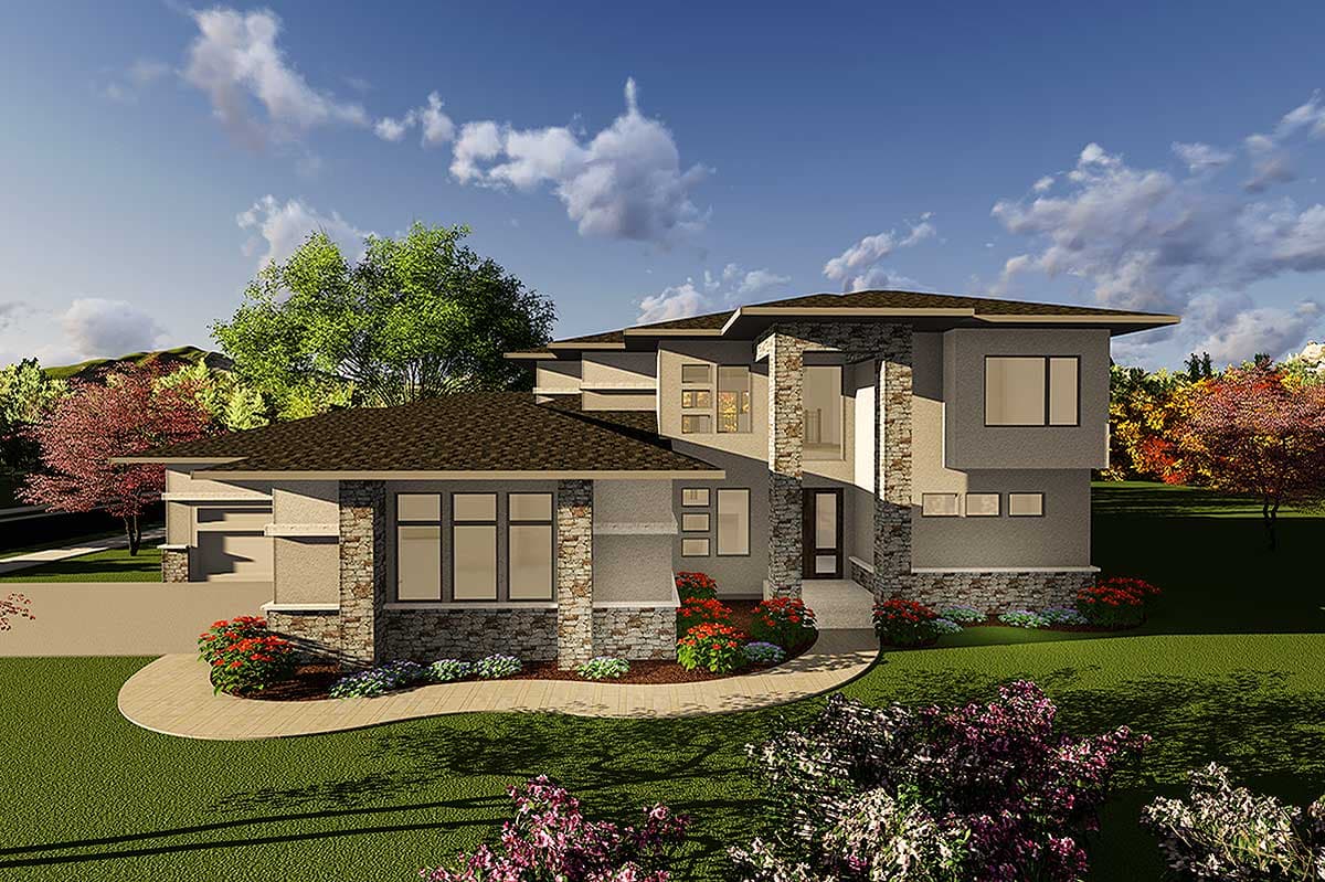 Plan 890030AH: Prairie Style House Plan with Two-Story Ceilings - Image #33 - Contemporary, Mid Century Modern, Northwest, Prairie