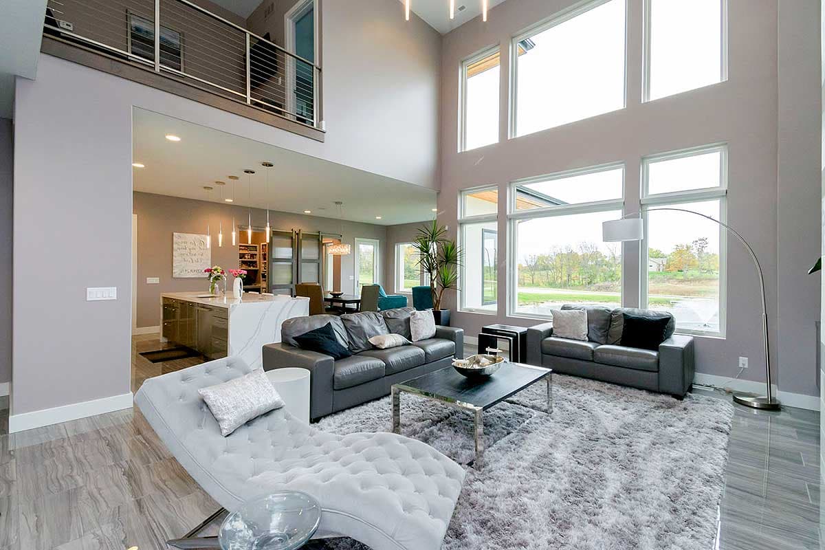 Plan 890030AH: Prairie Style House Plan with Two-Story Ceilings - Image #7 - Contemporary, Mid Century Modern, Northwest, Prairie