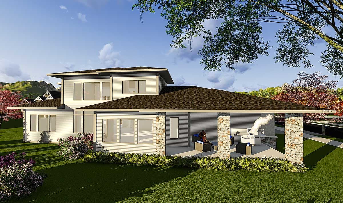 Plan 890030AH: Prairie Style House Plan with Two-Story Ceilings - Image #34 - Contemporary, Mid Century Modern, Northwest, Prairie