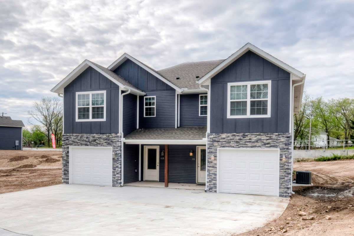 Plan 62658DJ: 3 Bed Craftsman Narrow Lot Duplex House Plan - Image #5 - Craftsman, New American