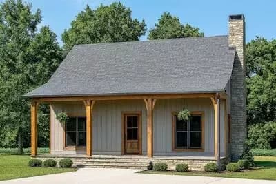 Charming Rustic Bungalow House Plan with Split Bedrooms and Loft