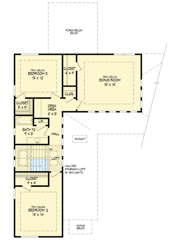 Plan 68455VR: Traditional House Plan in Three Versions - Floor Plan - 2nd Floor - Traditional