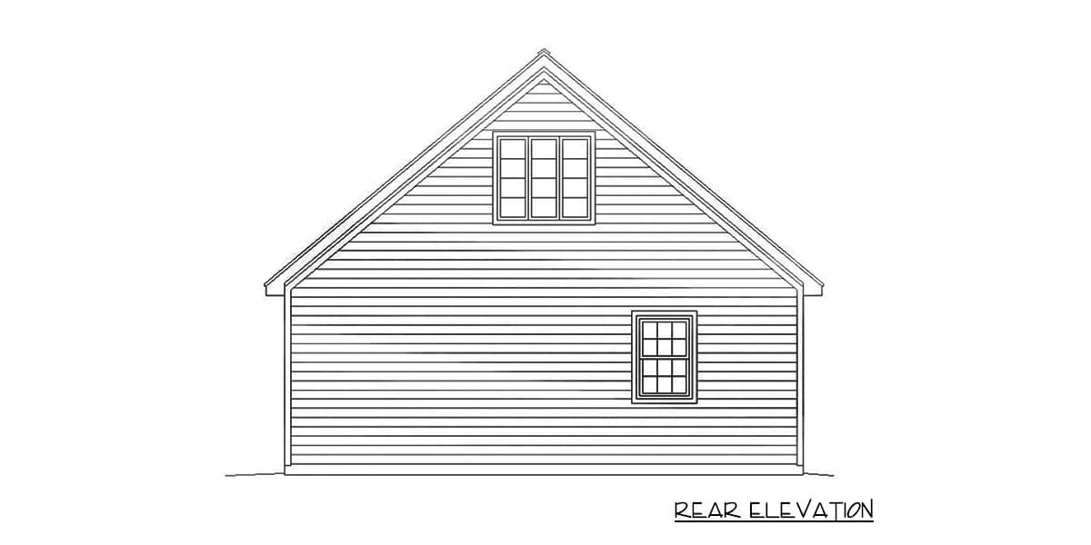Plan 68456VR: 2-Car Detached Garage with Man Cave Above - Image #4
