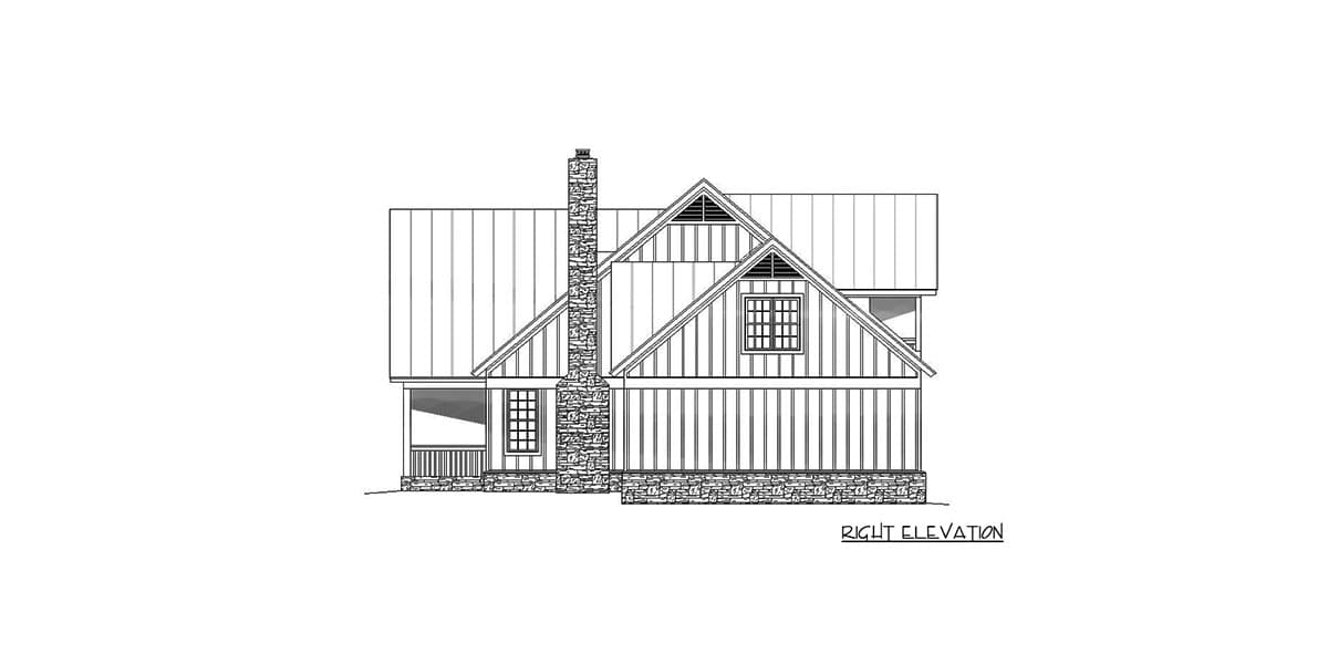 Plan 68458VR: Mountain Cottage with Attached 2-Car Garage - Image #5 - Cottage, Country, Mountain