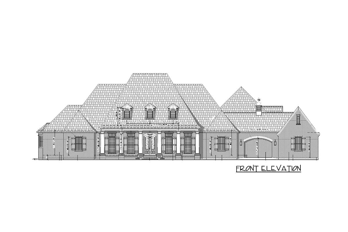 Plan 56413SM: Luxury Southern Home Plan with Boat Garage and Many Extras - 4443 Sq Ft - Image #6 - Acadian, Louisiana-Style, Southern