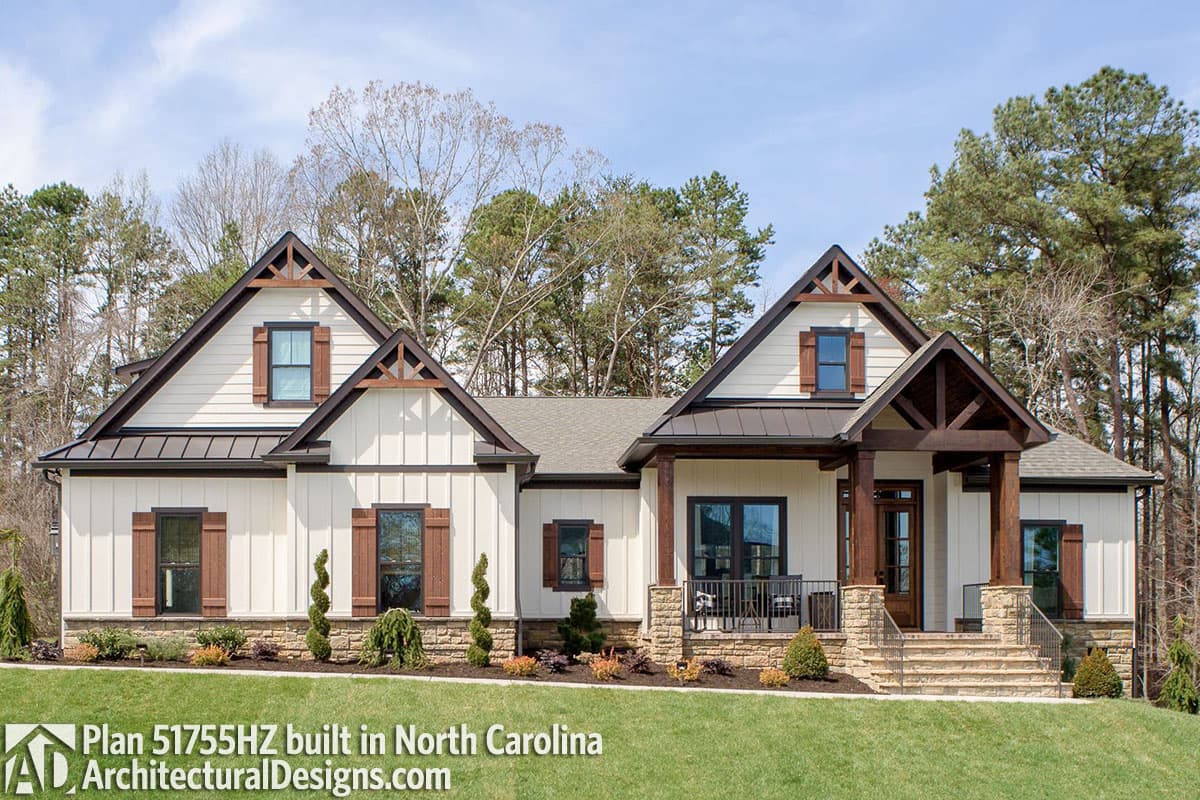 Plan 51755HZ: 3 Bed Contemporary Craftsman with Bonus Over Garage - 2073 Sq Ft - Image #10 - Country, Craftsman, New American, Southern, Traditional