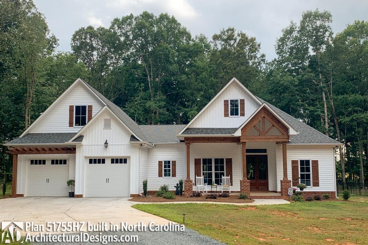 Plan 51755HZ: 3 Bed Contemporary Craftsman with Bonus Over Garage - 2073 Sq Ft - Image #7 - Country, Craftsman, New American, Southern, Traditional