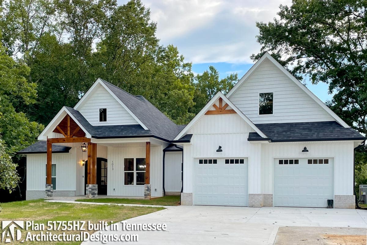 Plan 51755HZ: 3 Bed Contemporary Craftsman with Bonus Over Garage - 2073 Sq Ft - Image #8 - Country, Craftsman, New American, Southern, Traditional