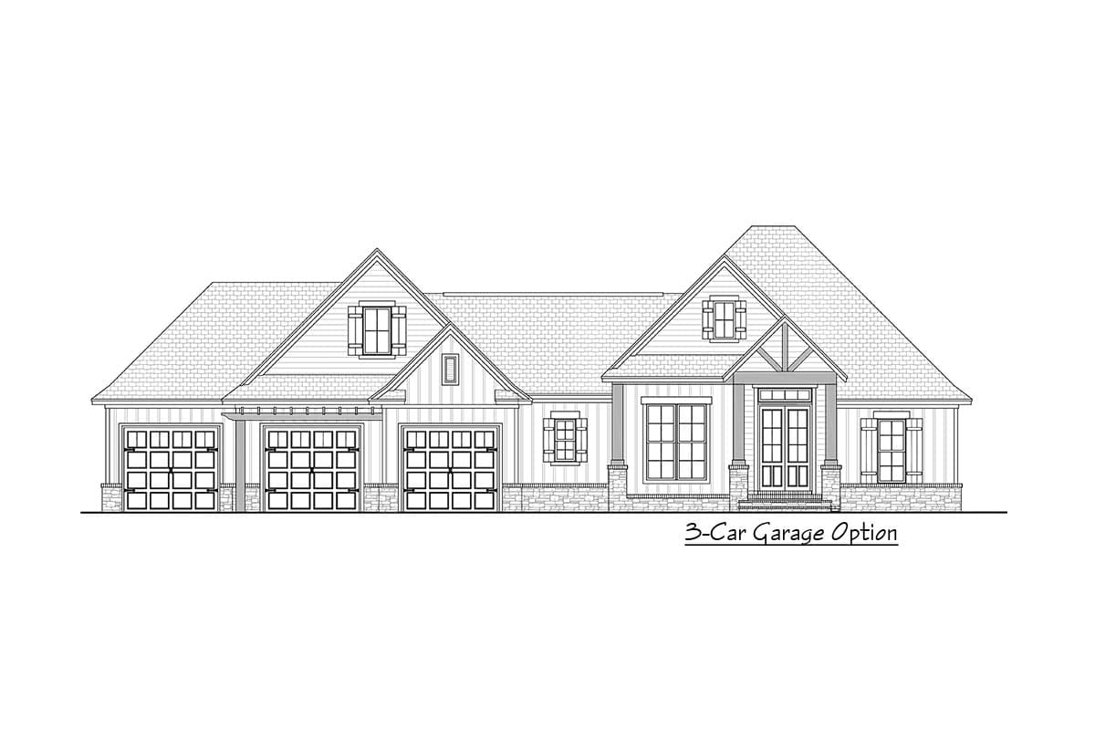 Plan 51755HZ: 3 Bed Contemporary Craftsman with Bonus Over Garage - 2073 Sq Ft - Image #30 - Country, Craftsman, New American, Southern, Traditional