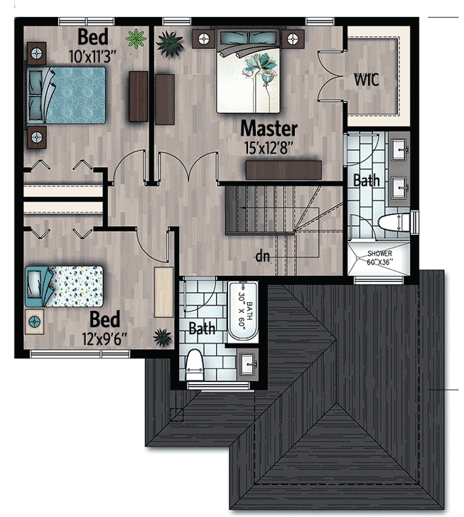 Plan 90283PD: Northwest House Plan with Contemporary Influences - Floor Plan - 2nd Floor - Contemporary, Northwest