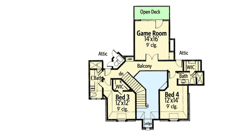 Plan 48515FM: Elegant 4 Bedroom French Country Home Plan - Floor Plan - 2nd Floor - European, French Country