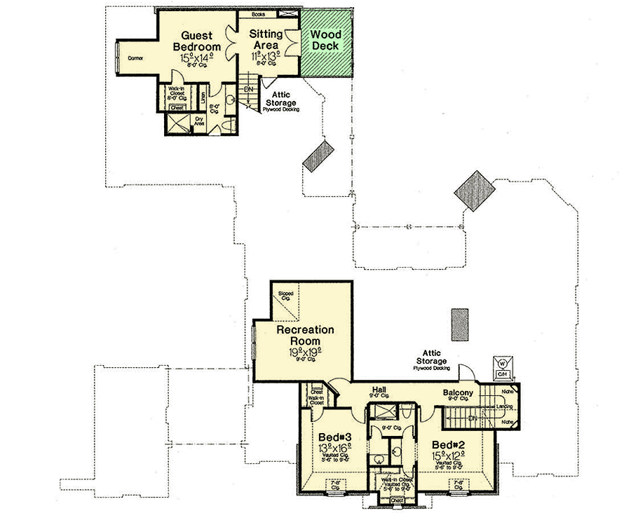 Plan 48535FM: Exclusive French Country House Plan With Exercise Cabana - Floor Plan - Second Level - European, French Country