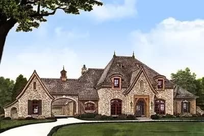 Exclusive French Country House Plan With Exercise Cabana