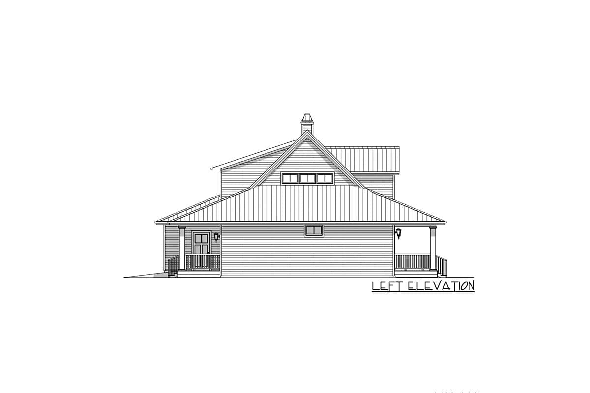 Plan 28909JJ: Country Farmhouse Home Plan with Office and Upstairs Game Room - 2653 Sq Ft - Image #8 - Cottage, Country, Farmhouse, Modern Farmhouse, Southern, Traditional, Vacation