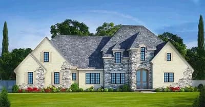 Euro-style House Plan with 2-Story Great Room and Laundry Upstairs