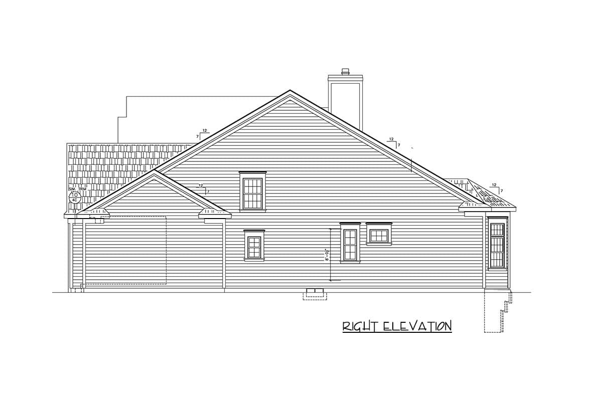 Plan 42403DB: Traditional House Plan with Bonus Space Included - Image #4 - Traditional