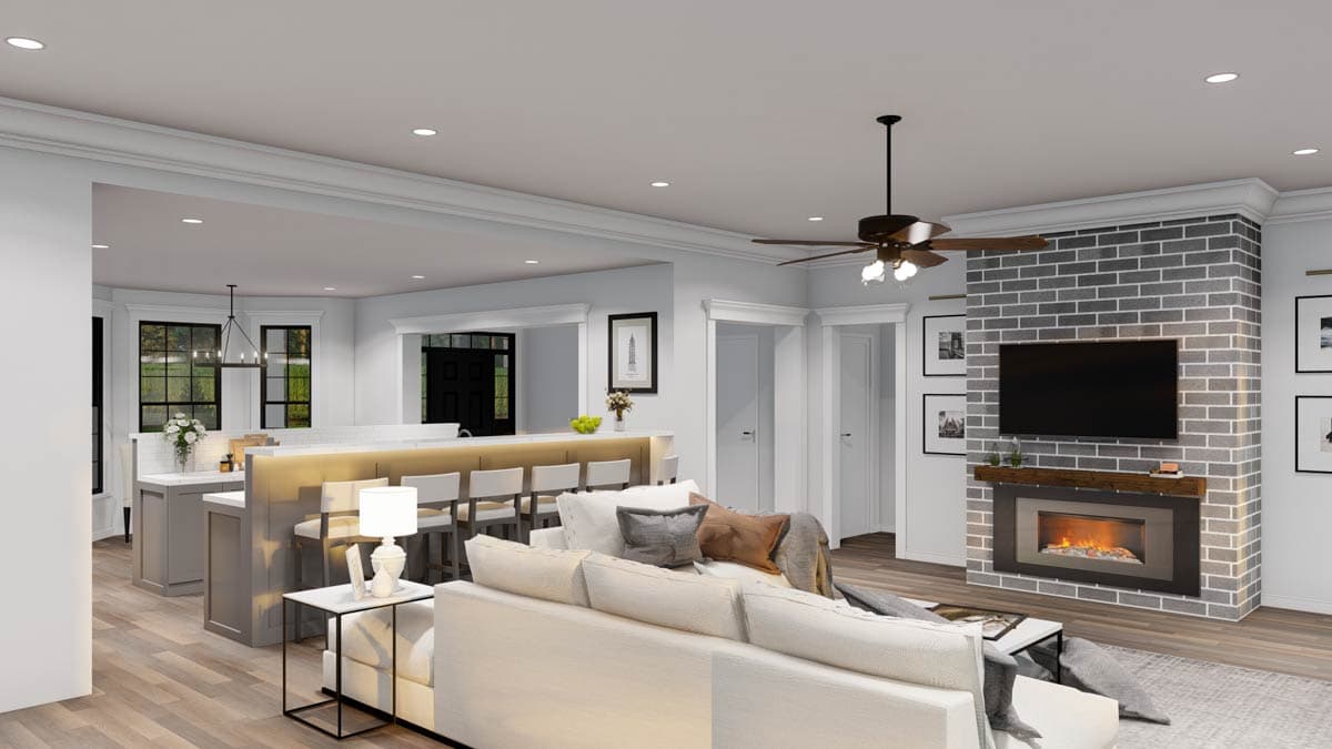 Plan 70542MK: 3 Bed Country Home Plan with an Option for a 4th Bed - 2148 Sq Ft - Image #12 - Colonial, Country, Craftsman, Modern Farmhouse, Traditional