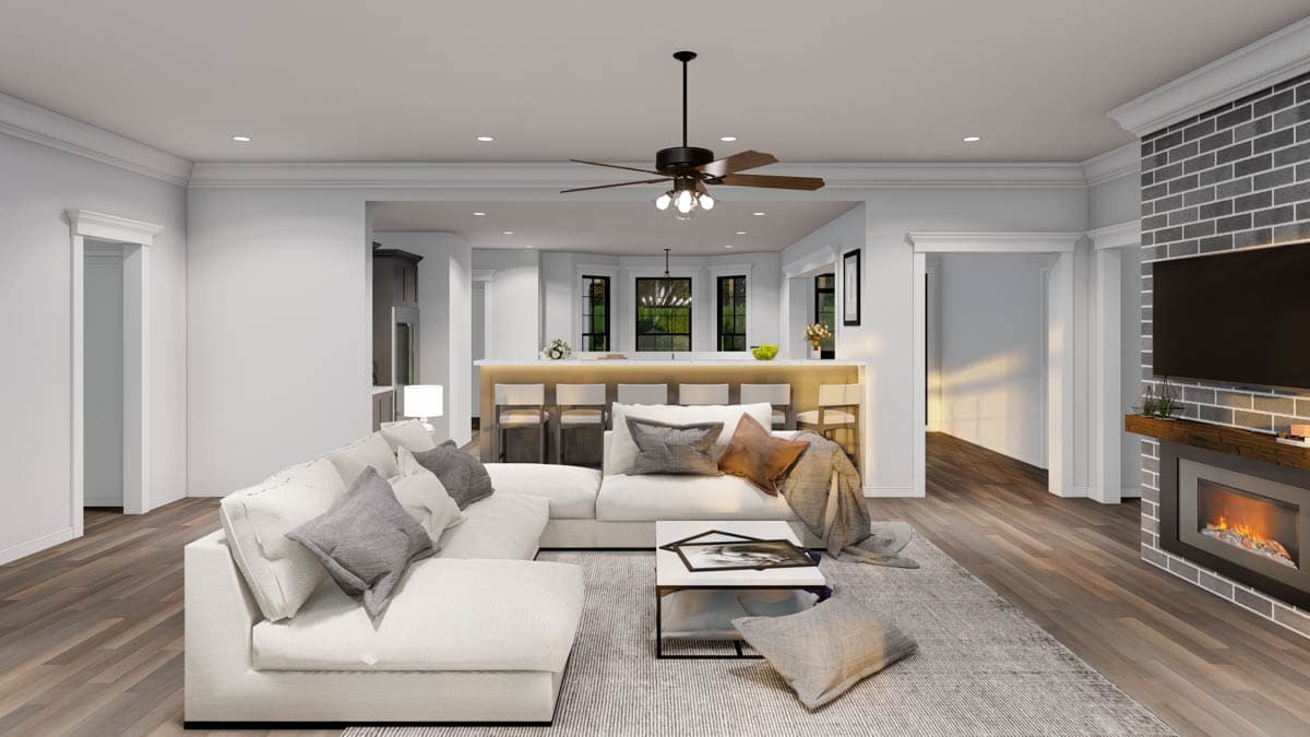 Plan 70542MK: 3 Bed Country Home Plan with an Option for a 4th Bed - 2148 Sq Ft - Image #9 - Colonial, Country, Craftsman, Modern Farmhouse, Traditional