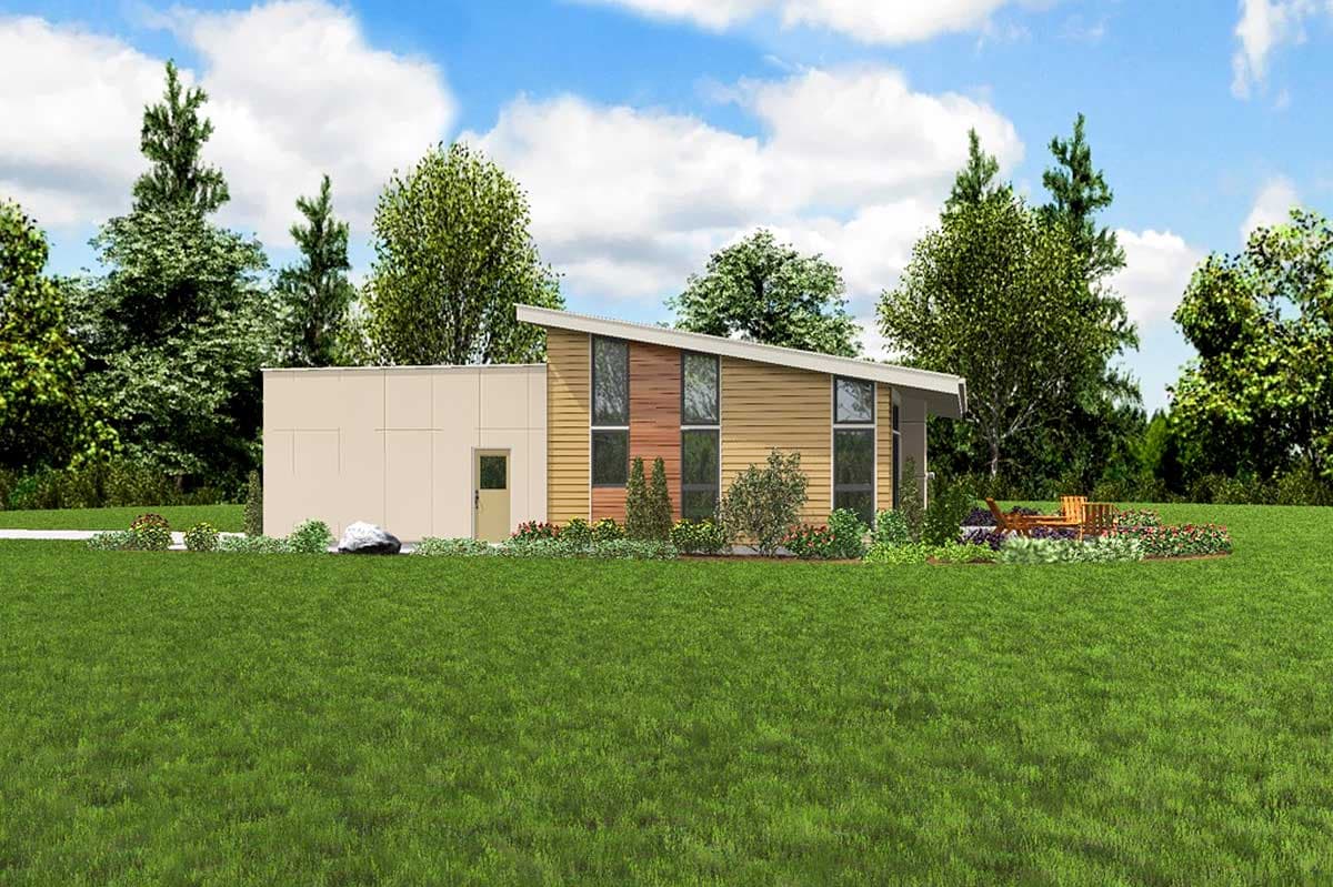 Plan 69637AM: Modern House Plan with Vaulted Ceilings and Transoms - 1624 Sq Ft - Image #10 - Contemporary, Mid Century Modern, Modern