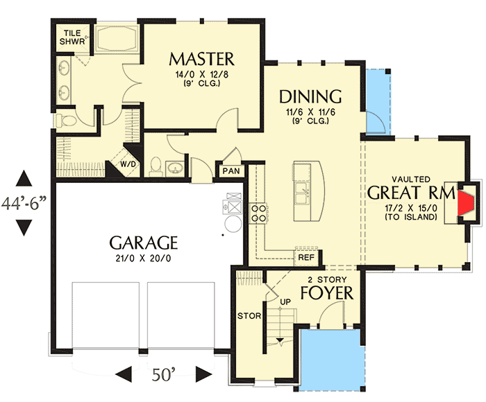 Plan 69646AM: Bright and Airy Traditional House Plan - Floor Plan - Main Level - Traditional