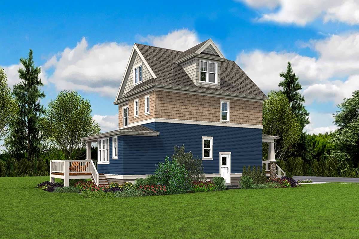 Plan 69647AM: Shingle Style House Plan with Welcoming Front Porch - Image #6 - Shingle, Vacation