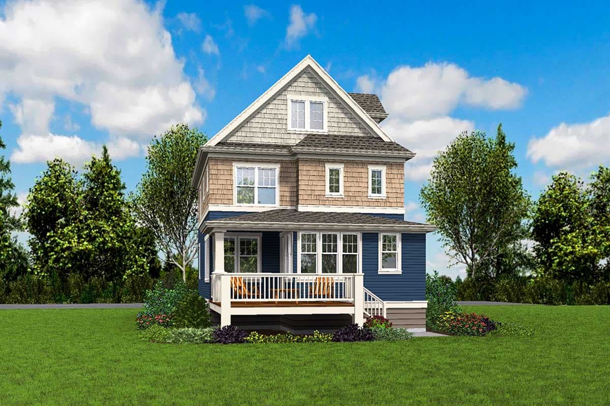 Plan 69647AM: Shingle Style House Plan with Welcoming Front Porch - Image #8 - Shingle, Vacation