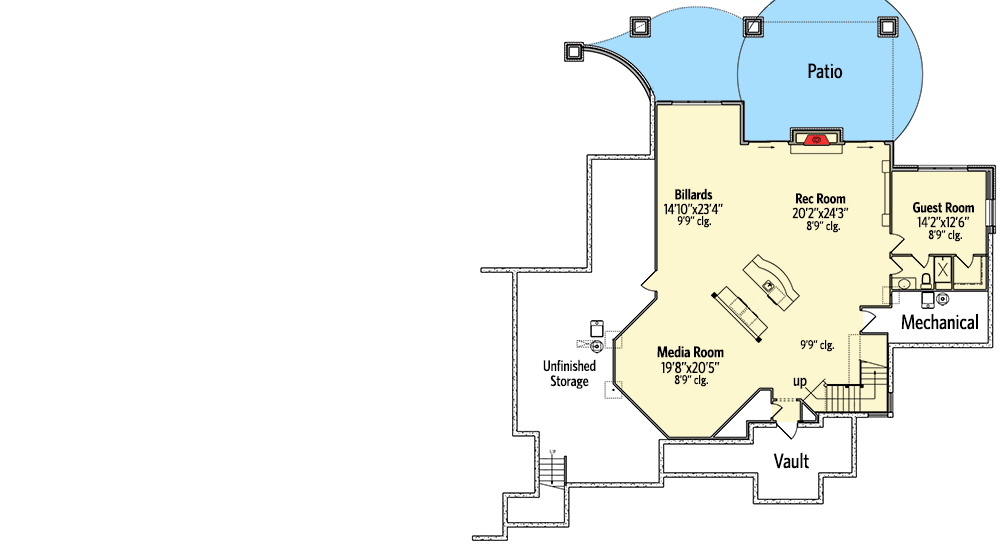 Plan 95038RW: Luxury Mountain Home with Bonus and Lower Level Expansion - Floor Plan - Finished Lower Level - Craftsman, European, French Country, Mountain, Northwest, Rustic