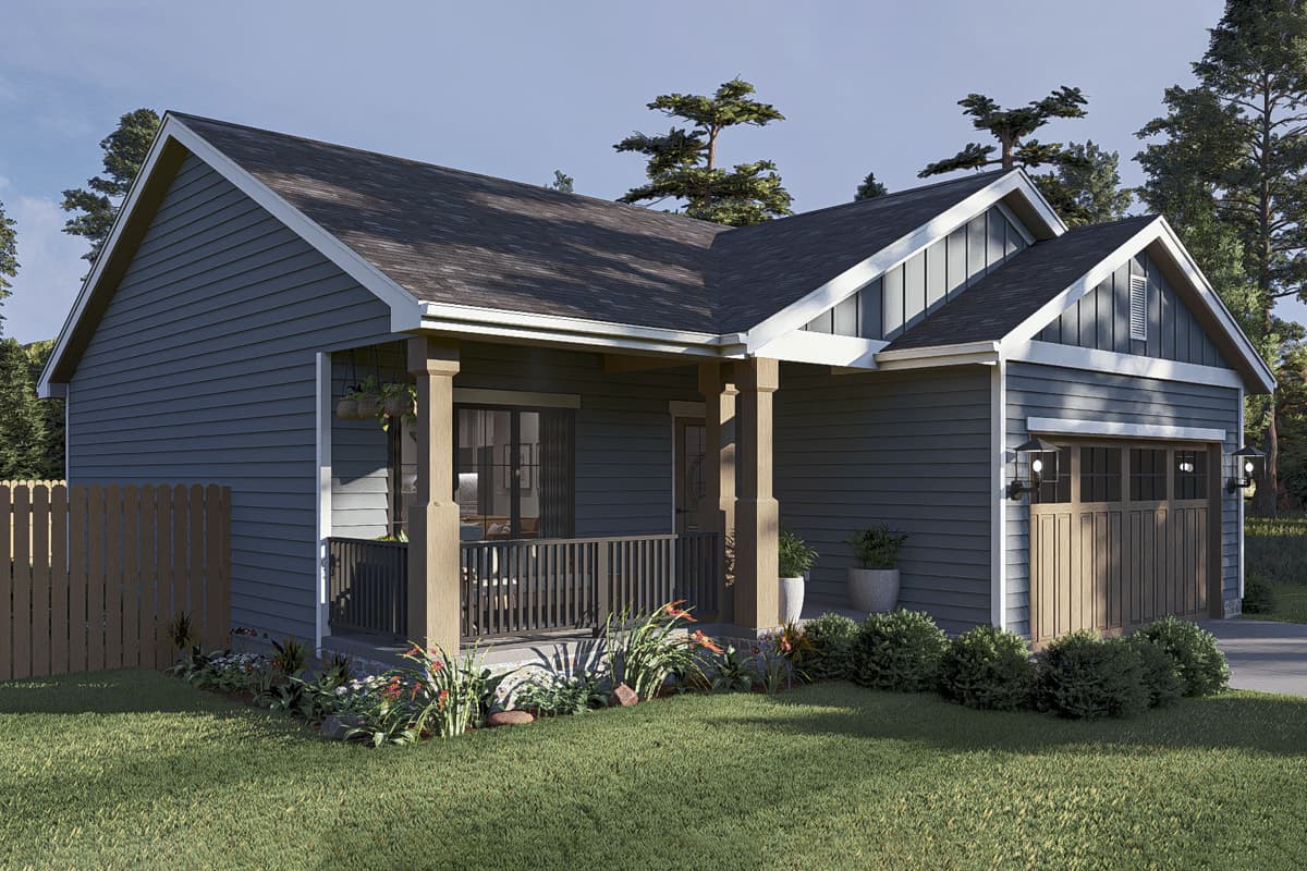 Plan 62659DJ: Cozy Northwest Cottage House Plan - 831 Sq Ft - Image #10 - Cottage, Craftsman, Northwest