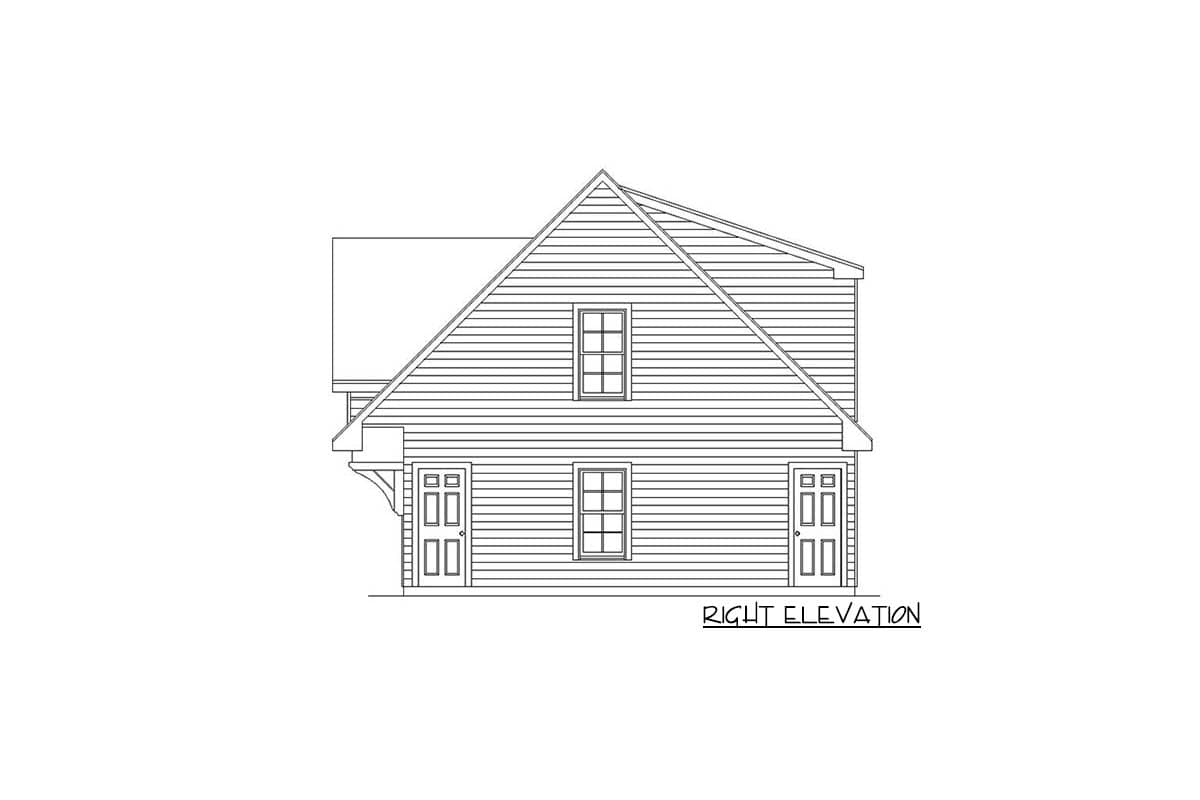 Plan 29887RL: Snazzy-Looking 610 Sq Ft 2-Car Garage with 507 Sq Ft Apartment Above - Image #7 - Carriage, Vacation