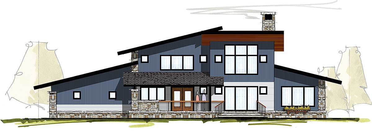 Plan 18829CK: Modern House Plan with Two-Story Great Room - Image #21 - Contemporary, Modern, Northwest, Rustic, Vacation