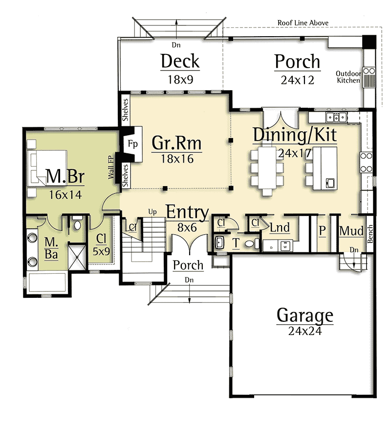 Plan 18830CK: Modern House Plan with Two-Story Great Room - 2429 Sq Ft - Floor Plan - Main Level - Contemporary, Modern, Rustic