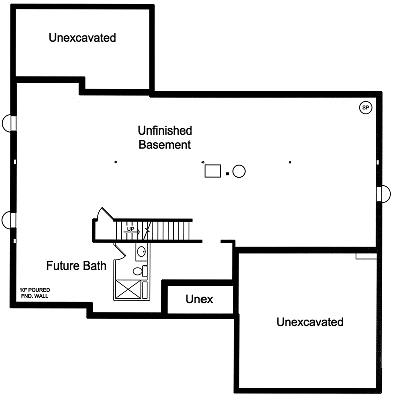 Plan 39254ST: Craftsman Ranch House Plan with 3 Beds and Open Floor Plan - 1871 Sq Ft - Floor Plan - Lower Level - Craftsman, Ranch