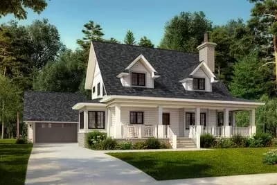 Classic  Country Farmhouse House Plan 
