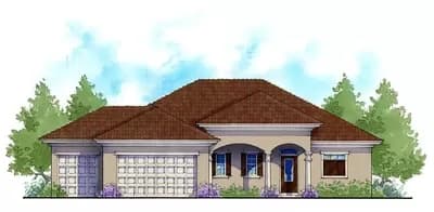 Villa Style 3-bed  House Plan with Covered Front Porch