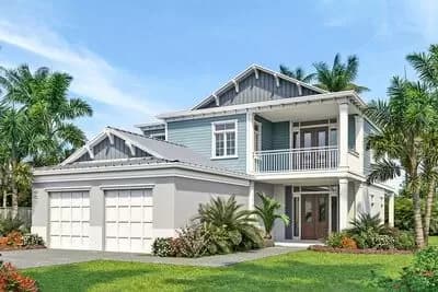4 Bedroom Coastal Contemporary House Plan with Two Master Suites