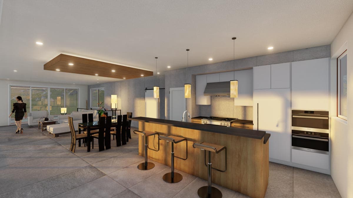 Plan 450006ESP: Modern Getaway Retreat - 1284 Sq Ft - Image #5 - Contemporary, Mid Century Modern, Modern, Vacation