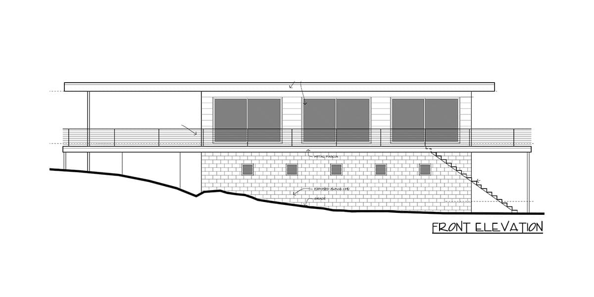 Plan 450006ESP: Modern Getaway Retreat - 1284 Sq Ft - Image #7 - Contemporary, Mid Century Modern, Modern, Vacation
