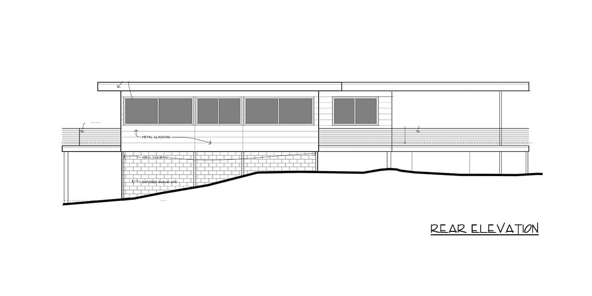 Plan 450006ESP: Modern Getaway Retreat - 1284 Sq Ft - Image #9 - Contemporary, Mid Century Modern, Modern, Vacation