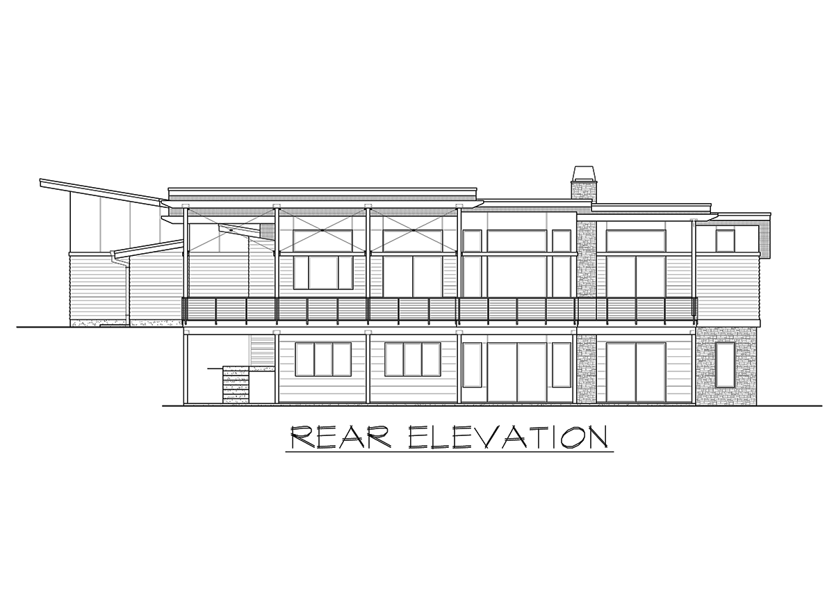Plan 23680JD: Stunning Modern House Plan with Deck and Vaulted Porch in Back - Image #6 - Contemporary, Mid Century Modern, Modern, Mountain, New American