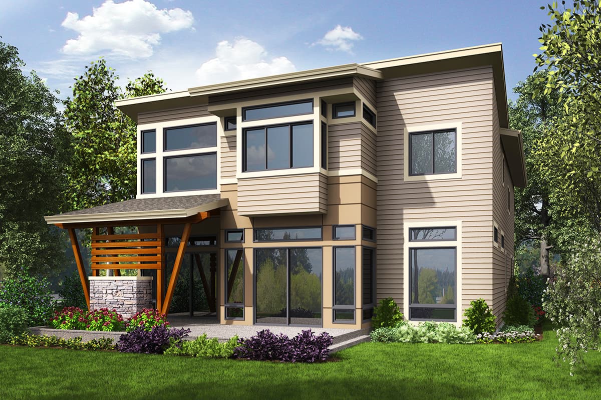 Plan 23677JD: Modern House Plan with Sun Patio and covered Outdoor Living Areas - Image #28 - Contemporary, Modern, Northwest