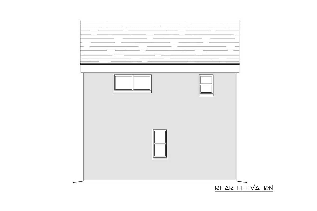 Plan 68461VR: Modern Garage Apartment House Plan with Sun Deck - 680 Sq Ft Garage and 820 Sq Ft Apartment - Image #5 - Carriage, Contemporary, Modern, Vacation