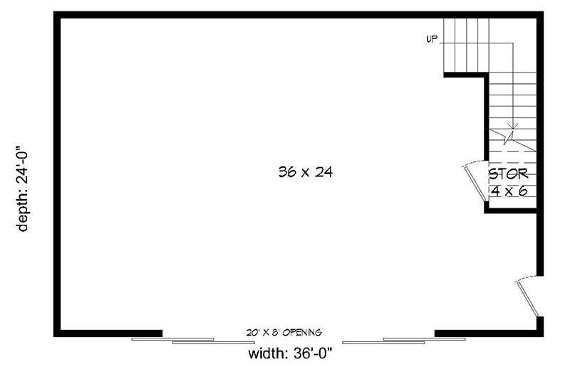 Plan 68462VR: Garage Barn with Sliding Doors - Floor Plan - Main Level - Carriage, Country, Farmhouse, Traditional