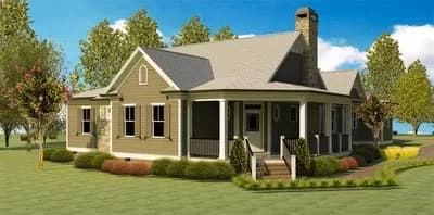 Wide Country House Plan