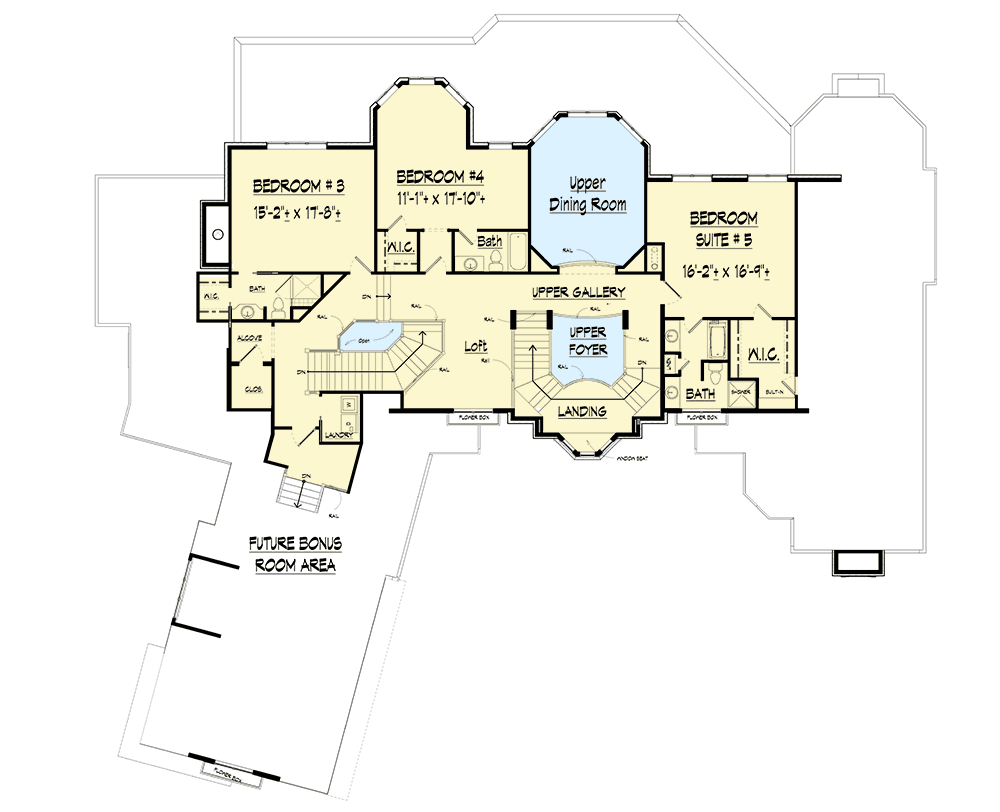 Plan 36087DK: Living Large with Unique Angled Garage - Floor Plan - 2nd Floor - Tudor