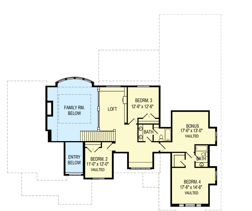 Plan 290000IY: Luxurious Craftsman House Plan with Optional Sports Court - 4034 Sq Ft - Floor Plan - 2nd Floor - Craftsman, New American, Northwest
