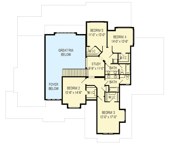 Plan 290017IY: New American Lake House Plan with Amazing Rear-Facing Views - 3868 Sq Ft - Floor Plan - 2nd Floor - Coastal, Country, Craftsman, New American, Northwest, Traditional