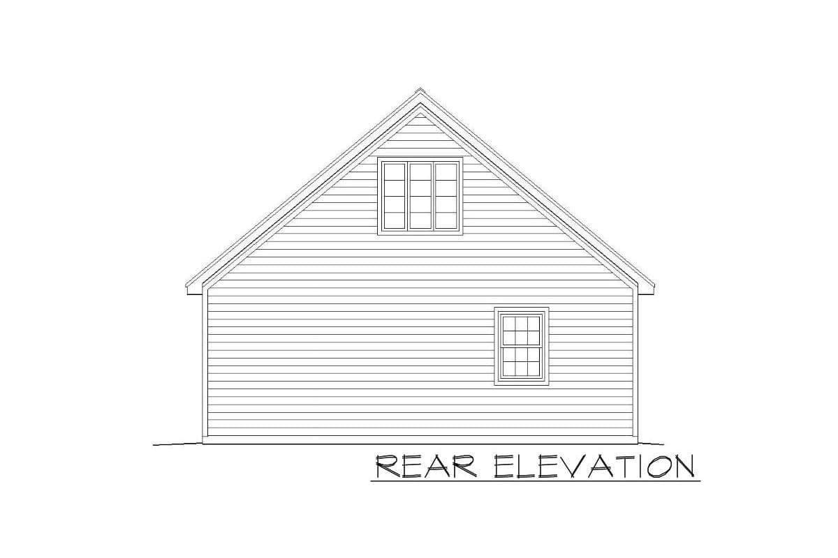 Plan 68466VR: 4-Car Tandem Garage with Man-Cave Above - Image #5 - Carriage, Country, Traditional