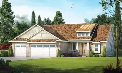 Dual Master Craftsman Ranch Home Plan