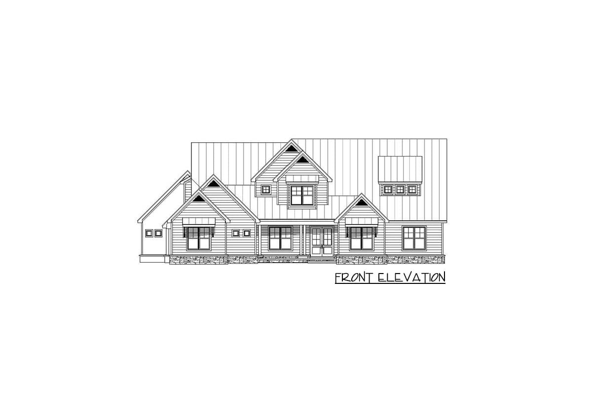 Plan 68468VR: Luxurious Modern Farmhouse Plan with 2 Master Bedrooms and an Outdoor Kitchen - Image #6 - Country, Modern Farmhouse, New American, Traditional